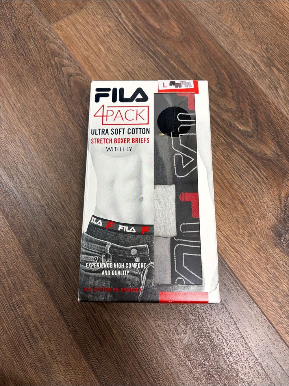 Fila 4-Pack Men's Cotton Boxer Briefs – Black & Gray